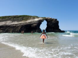 Praia As Catedrais Beach in Ribadeo, Spain