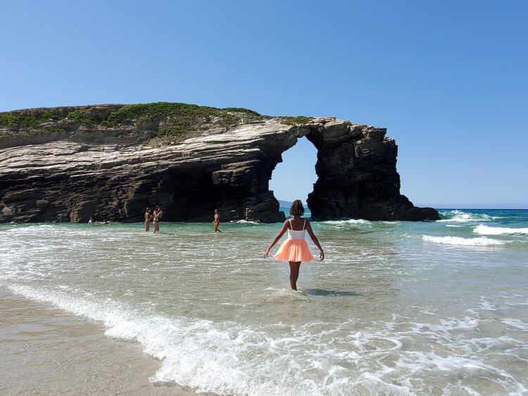 Praia As Catedrais Beach in Ribadeo, Spain