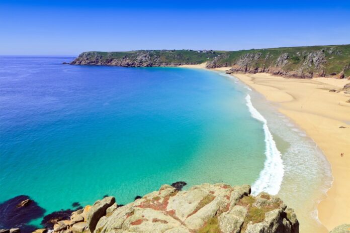 Porthcurno Beach in West Cornwall